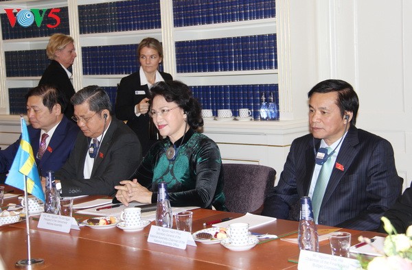 Chủ tịch Quốc hội Nguyễn Thị Kim Ngân hội đàm với Chủ tịch Quốc hội Vương quốc Thụy Điển - ảnh 1